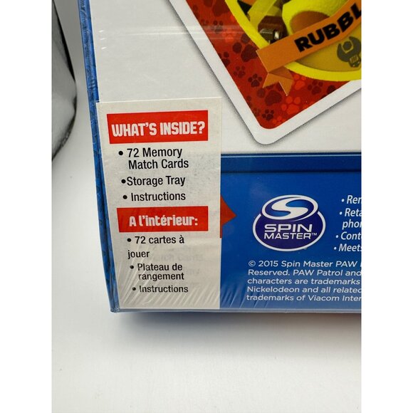 2015 SEALED NEW PAW PATROL Memory Match Game by Cardinal Nickelodeon - Picture 3 of 7